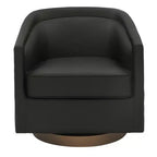 Fauteuil d'appoint de style club avec base pivotante à 360 degrés et accoudoirs inclinés