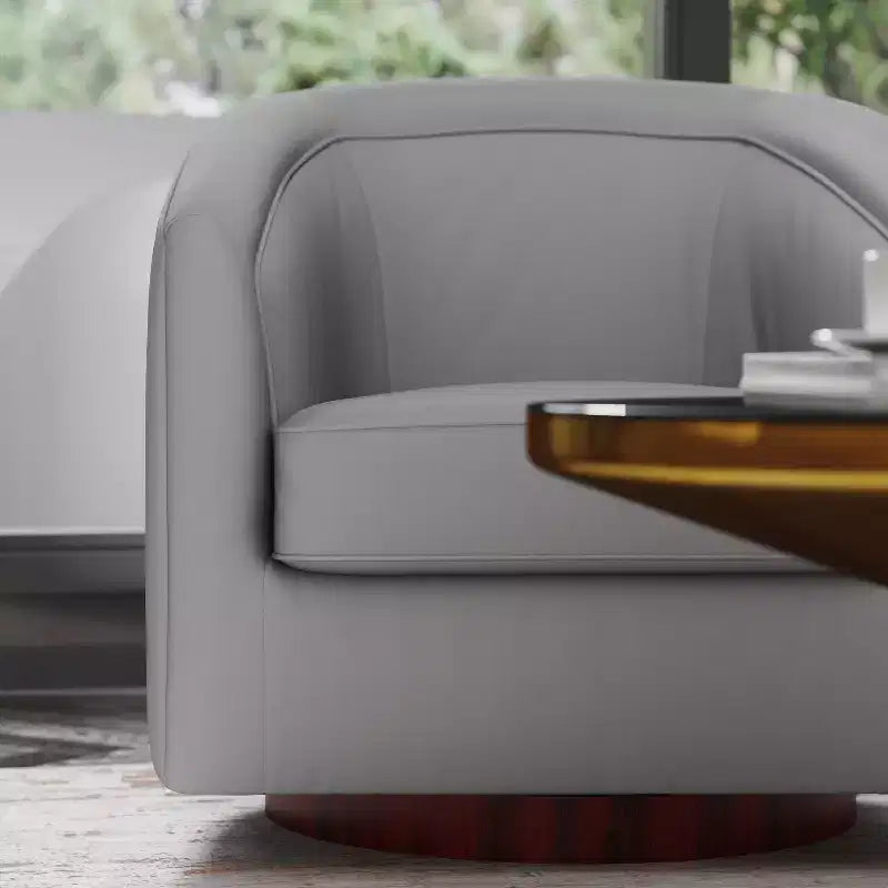 Fauteuil d'appoint de style club avec base pivotante à 360 degrés et accoudoirs inclinés