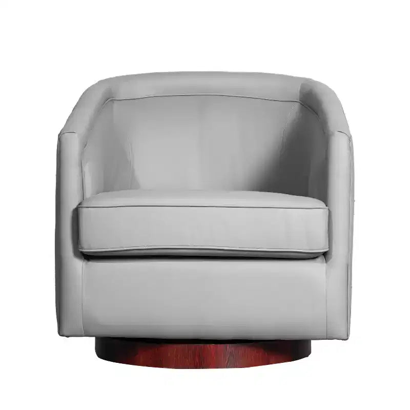 Fauteuil d'appoint de style club avec base pivotante à 360 degrés et accoudoirs inclinés