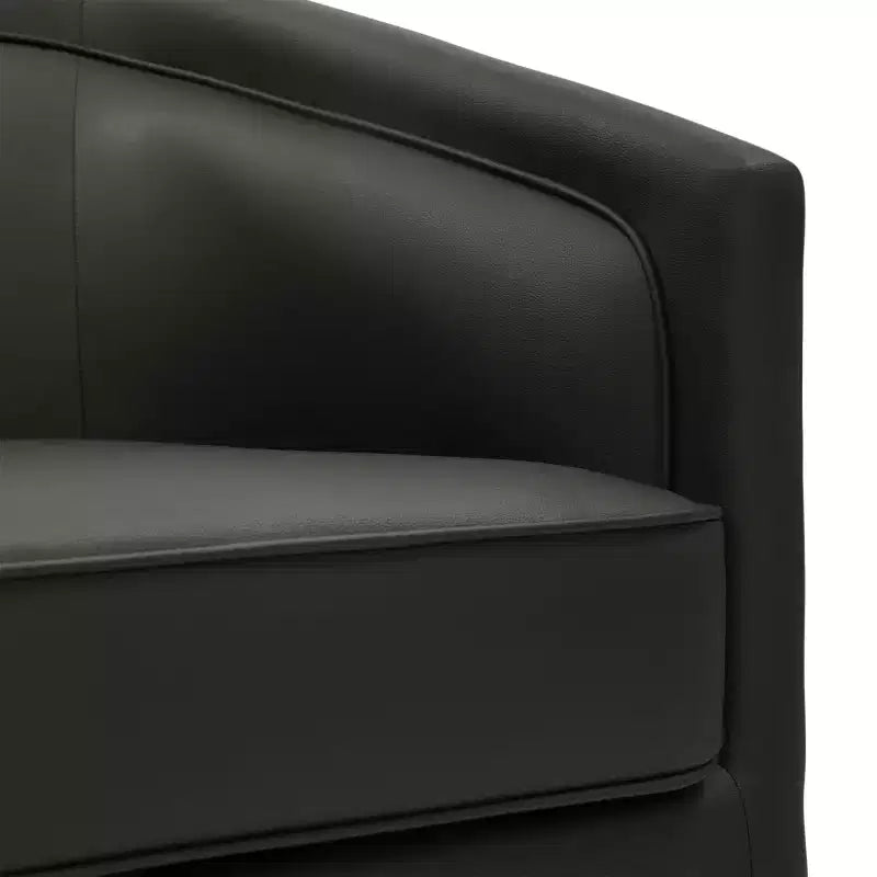 Fauteuil d'appoint de style club avec base pivotante à 360 degrés et accoudoirs inclinés