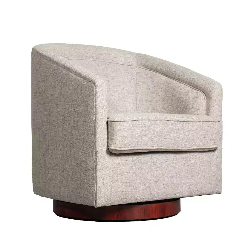 Fauteuil d'appoint de style club avec base pivotante à 360 degrés et accoudoirs inclinés