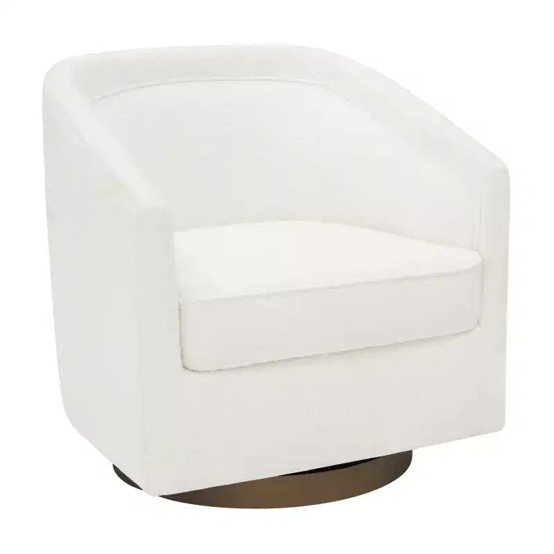 Fauteuil d'appoint de style club avec base pivotante à 360 degrés et accoudoirs inclinés