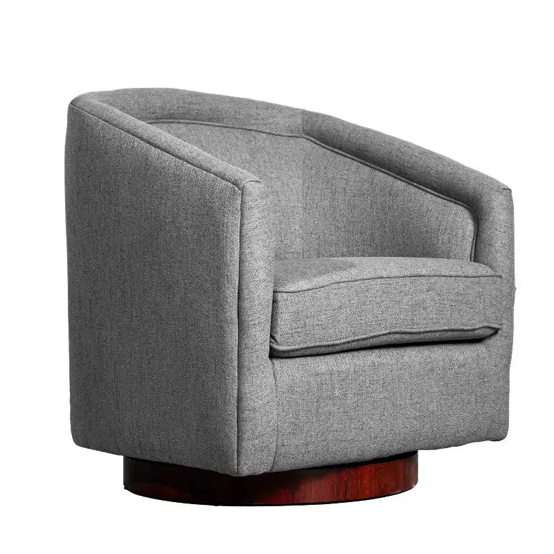 Fauteuil d'appoint de style club avec base pivotante à 360 degrés et accoudoirs inclinés