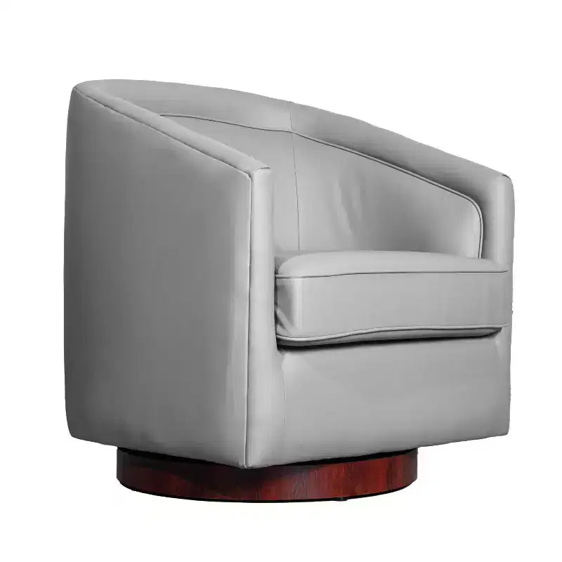 Fauteuil d'appoint de style club avec base pivotante à 360 degrés et accoudoirs inclinés