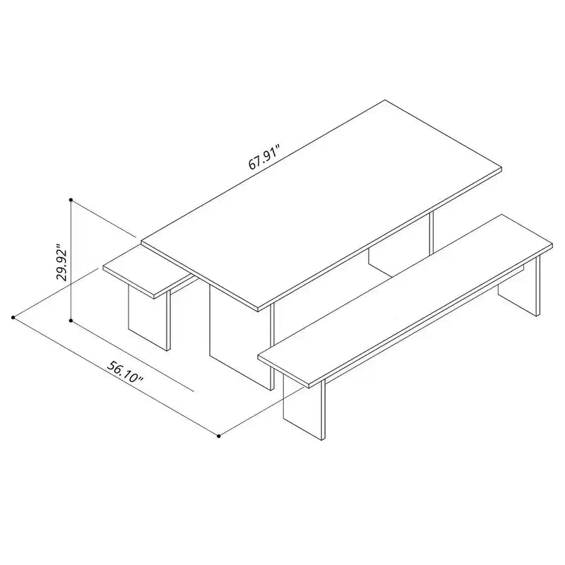 Ensemble de salle à manger moderne Nomad de 67,91 po