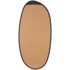 Miroir mural ovale abstrait en bois noir