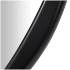 Miroir mural ovale abstrait en bois noir