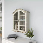Étagère murale traditionnelle en bois 28x22 avec portes à volets arquées