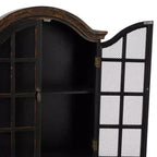 Étagère murale traditionnelle en bois 28x22 avec portes à volets arquées