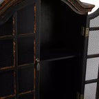 Étagère murale traditionnelle en bois 28x22 avec portes à volets arquées