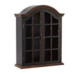 Étagère murale traditionnelle en bois 28x22 avec portes à volets arquées