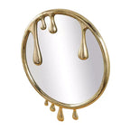 Miroir mural abstrait en aluminium 43x36 avec cadre au design fondu