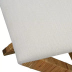 Banc Saint-Tropez 19 en tissu texturé blanc large