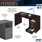 Bureau informatique classique avec tiroirs multiples