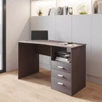 Bureau informatique classique avec tiroirs multiples