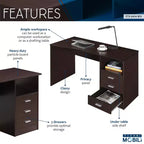 Bureau informatique classique avec tiroirs multiples
