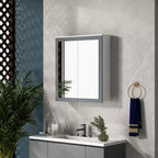 Armoire à pharmacie, miroir de salle de bain avec armoire de rangement et 2 étagères réglables, miroir de courtoisie mural de salle de bain, blanc