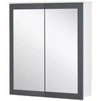 Armoire à pharmacie, miroir de salle de bain avec armoire de rangement et 2 étagères réglables, miroir de courtoisie mural de salle de bain, blanc