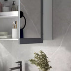 Armoire à pharmacie, miroir de salle de bain avec armoire de rangement et 2 étagères réglables, miroir de courtoisie mural de salle de bain, blanc