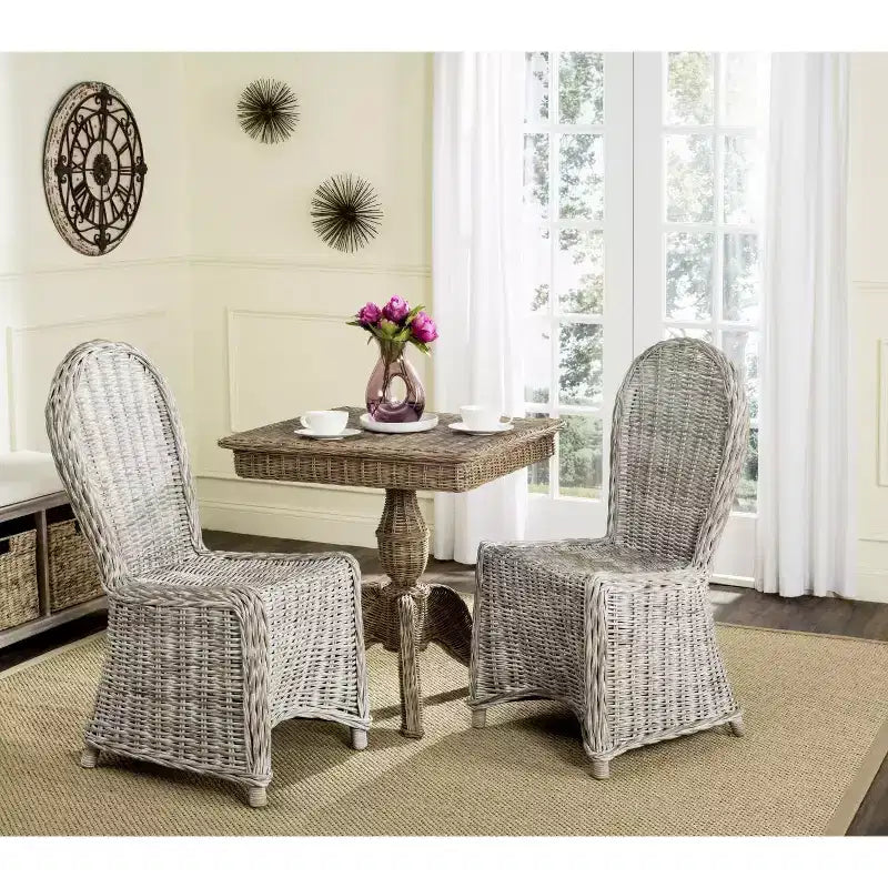 Chaise de salle à manger en osier Idola 19 H () - SEA7004 - Blanc délavé