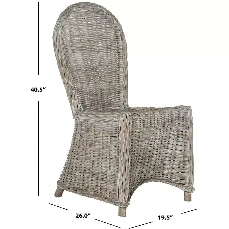 Chaise de salle à manger en osier Idola 19 H () - SEA7004 - Blanc délavé