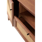 Meuble TV de ferme TVS1002A Finley 59 po. en cannage avec tiroir et portes de rangement – Convient aux téléviseurs jusqu'à 65 po. avec gestion des câbles