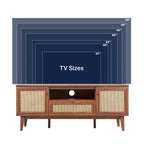 Meuble TV de ferme TVS1002A Finley 59 po. en cannage avec tiroir et portes de rangement – Convient aux téléviseurs jusqu'à 65 po. avec gestion des câbles