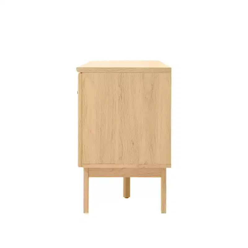 Meuble TV de ferme TVS1002A Finley 59 po. en cannage avec tiroir et portes de rangement – Convient aux téléviseurs jusqu'à 65 po. avec gestion des câbles
