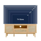 Meuble TV de ferme TVS1002A Finley 59 po. en cannage avec tiroir et portes de rangement – Convient aux téléviseurs jusqu'à 65 po. avec gestion des câbles