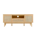 Meuble TV de ferme TVS1002A Finley 59 po. en cannage avec tiroir et portes de rangement – Convient aux téléviseurs jusqu'à 65 po. avec gestion des câbles