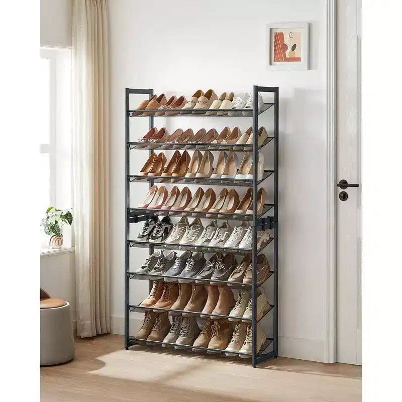 Meuble à chaussures 8 niveaux en métal, étagères réglables, contient 32 à 40 paires, organisateurs de chaussures empilables