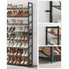 Meuble à chaussures 8 niveaux en métal, étagères réglables, contient 32 à 40 paires, organisateurs de chaussures empilables
