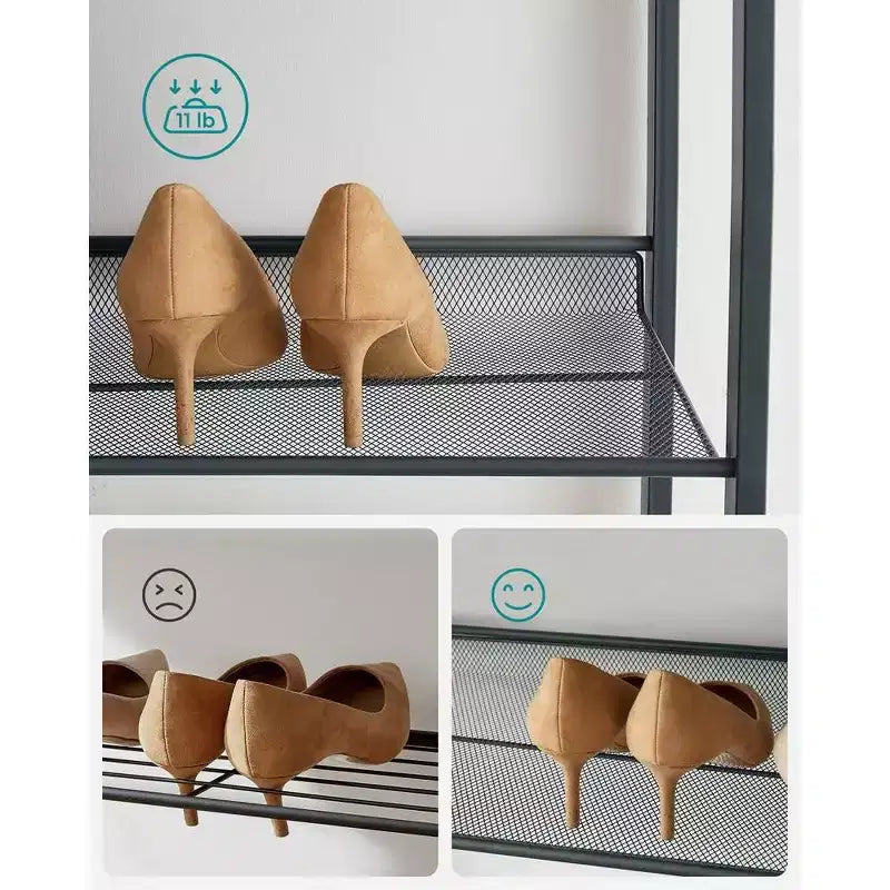 Meuble à chaussures 8 niveaux en métal, étagères réglables, contient 32 à 40 paires, organisateurs de chaussures empilables