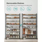 Meuble à chaussures 8 niveaux en métal, étagères réglables, contient 32 à 40 paires, organisateurs de chaussures empilables