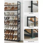 Meuble à chaussures 8 niveaux en métal, étagères réglables, contient 32 à 40 paires, organisateurs de chaussures empilables