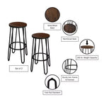 Tabourets de bar hauteur comptoir - Tabourets de bar ronds en bois avec pieds épingles à cheveux
