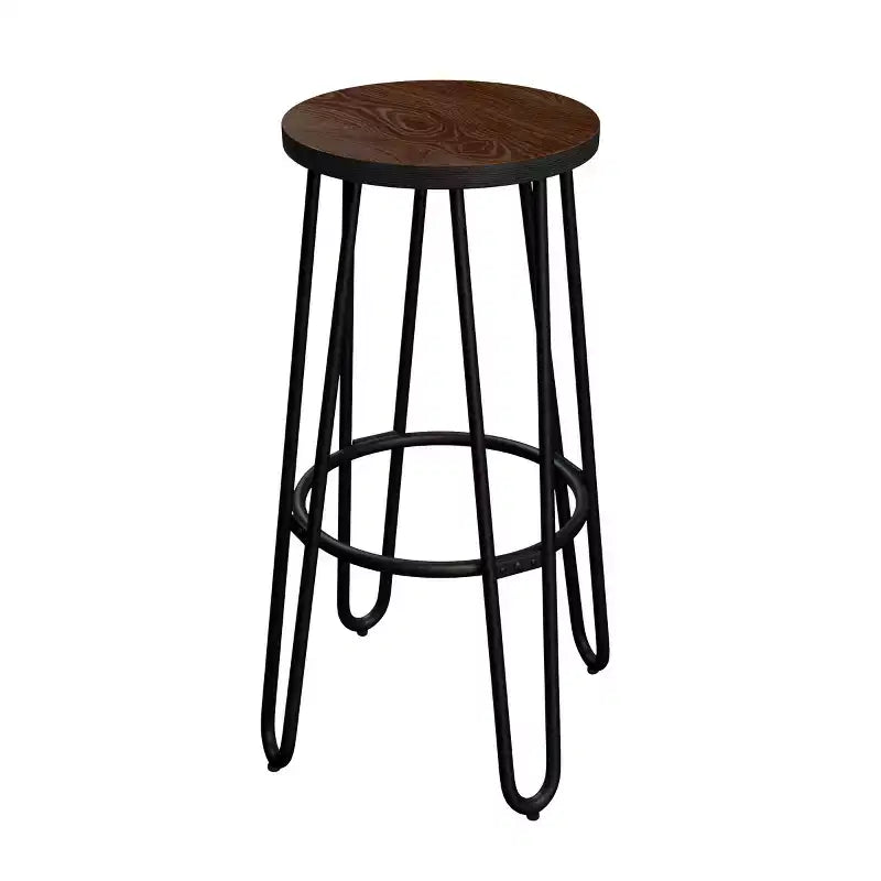 Tabourets de bar hauteur comptoir - Tabourets de bar ronds en bois avec pieds épingles à cheveux