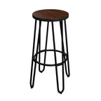 Tabourets de bar hauteur comptoir - Tabourets de bar ronds en bois avec pieds épingles à cheveux