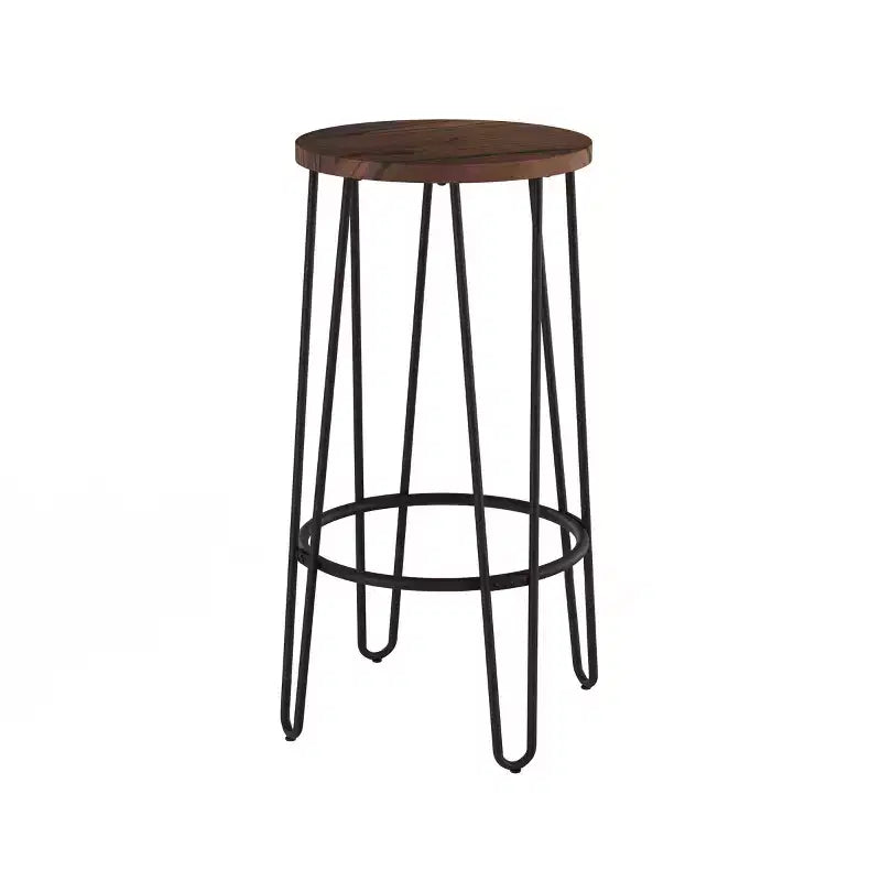 Tabourets de bar hauteur comptoir - Tabourets de bar ronds en bois avec pieds épingles à cheveux