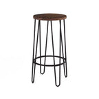 Tabourets de bar hauteur comptoir - Tabourets de bar ronds en bois avec pieds épingles à cheveux