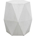 Uttermost Volker 18 Wide White Ceruse Geometric Wood Accent Table