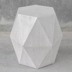 Table d'appoint géométrique Volker 18 en bois cérusé blanc