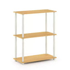 Étagère décorative à 3 niveaux, étagère ouverte polyvalente, bibliothèque autoportante avec tube classique, hêtre/blanc