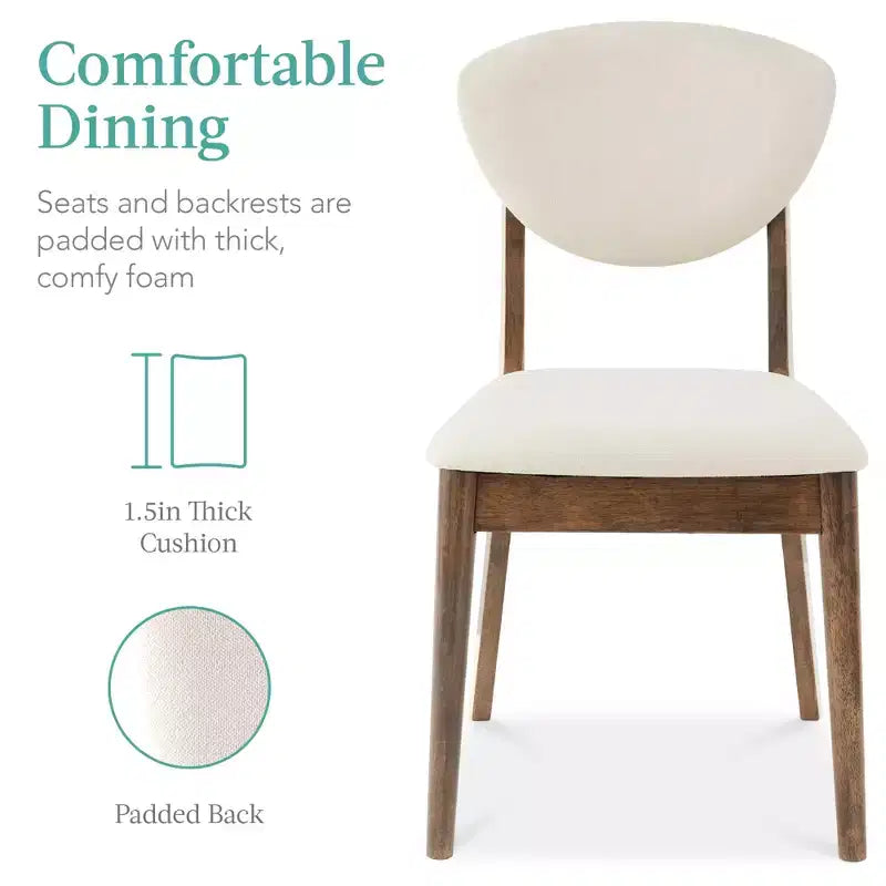 Ensemble de salle à manger compact en bois, style moderne milieu de siècle, avec 4 chaises, assise et dossier rembourrés