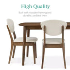Ensemble de salle à manger compact en bois, style moderne milieu de siècle, avec 4 chaises, assise et dossier rembourrés