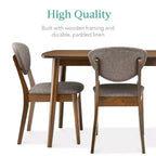 Ensemble de salle à manger compact en bois, style moderne milieu de siècle, avec 4 chaises, assise et dossier rembourrés