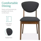 Ensemble de salle à manger compact en bois, style moderne milieu de siècle, avec 4 chaises, assise et dossier rembourrés