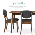 Ensemble de salle à manger compact en bois, style moderne milieu de siècle, avec 4 chaises, assise et dossier rembourrés