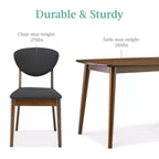 Ensemble de salle à manger compact en bois, style moderne milieu de siècle, avec 4 chaises, assise et dossier rembourrés