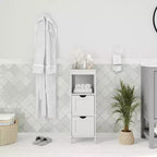 Meuble de rangement de salle de bain à 2 tiroirs avec étagère ouverte